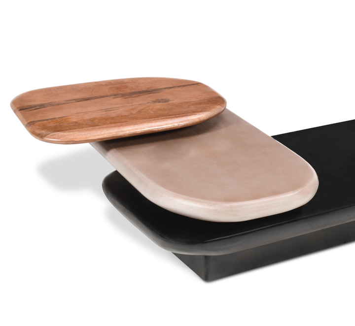 Aanya Pebble Wooden Rotating 3-Tier Centre Table
