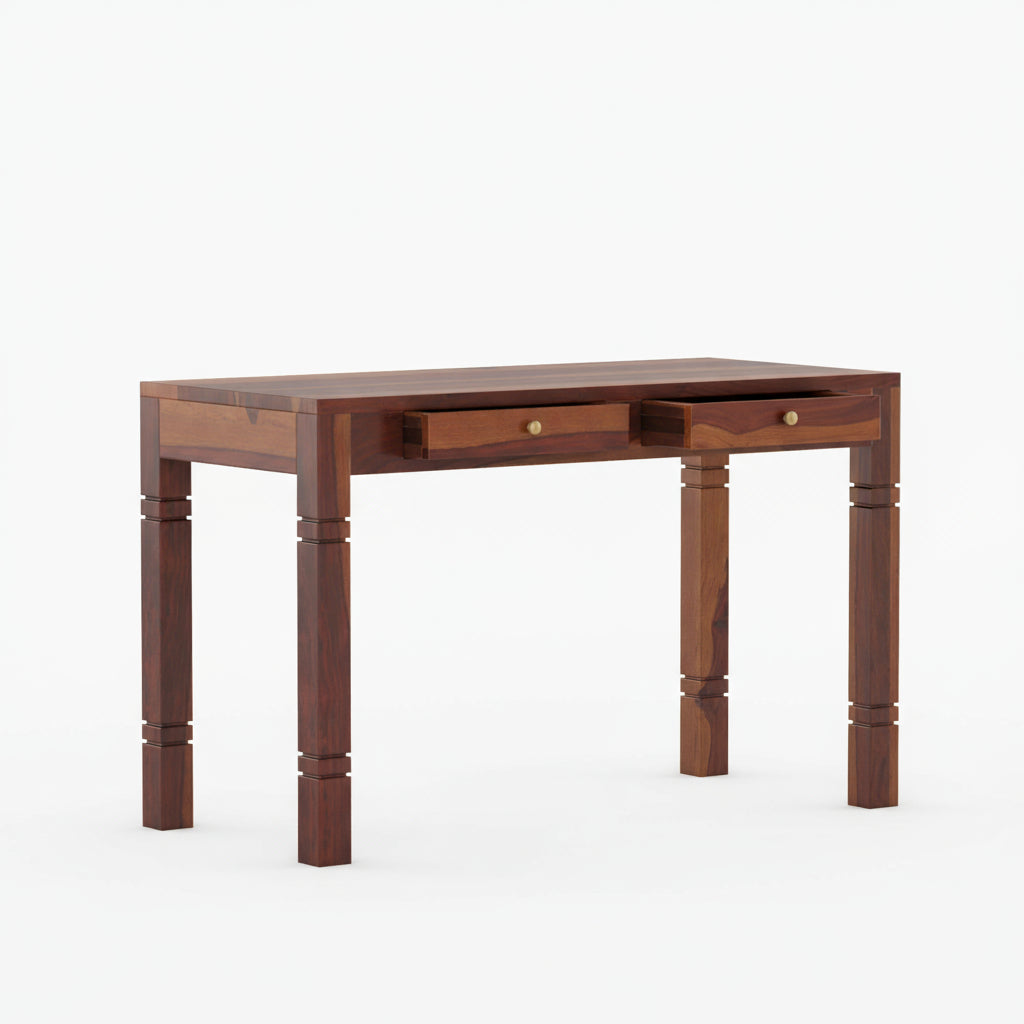 Aitana sheesham wood study table with drawers