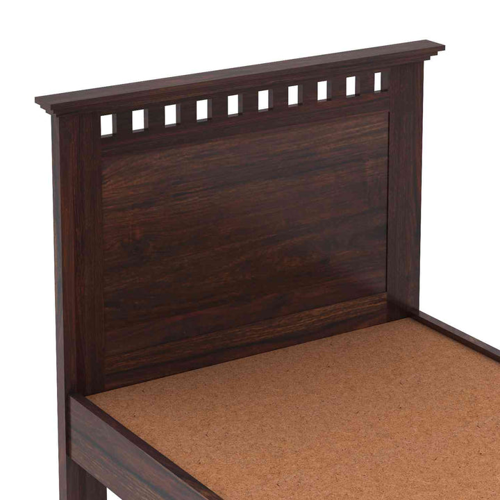 Eliana Solid Sheesham Wood Single Bed Without Storage (Walnut Finish)