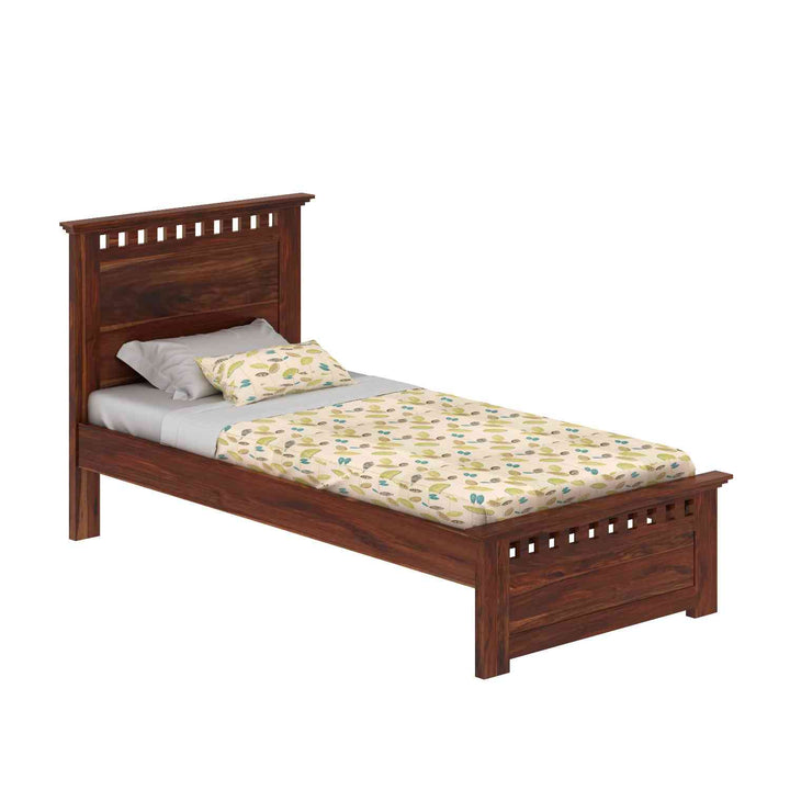 Dorotea Solid Sheesham Wood Single Bed Without Storage (Natural Finish)
