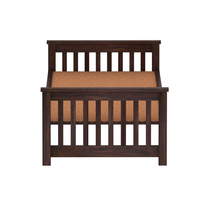 Delfina Solid Sheesham Wood Single Bed Without Storage (Walnut Finish)