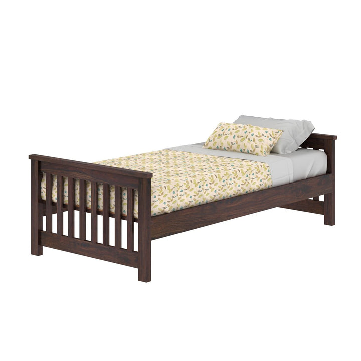 Delfina Solid Sheesham Wood Single Bed Without Storage (Walnut Finish)