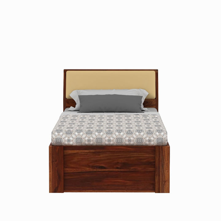 Alondra Solid Sheesham Wood Single Bed Without Storage (Natural Finish)
