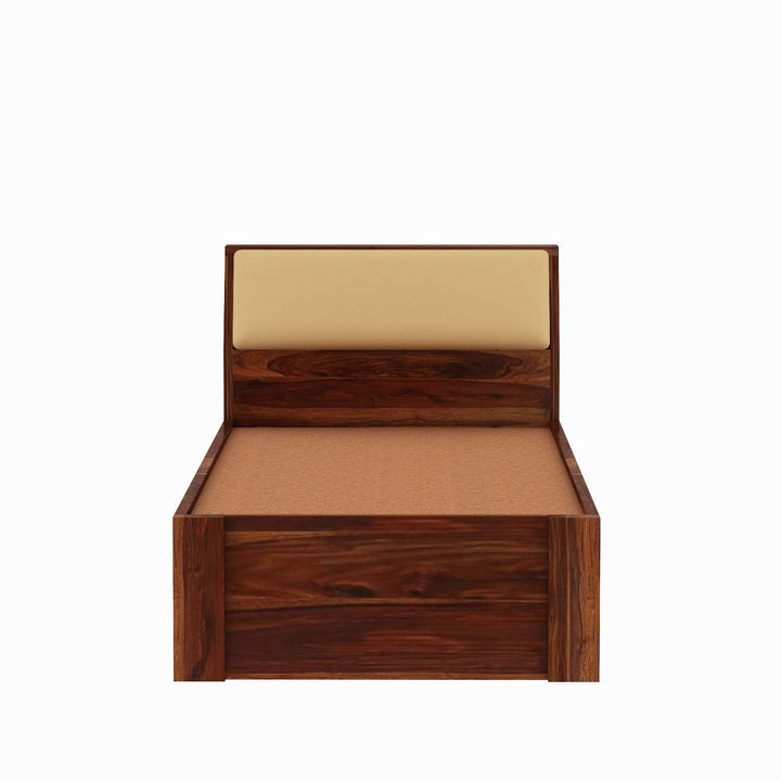 Alondra Solid Sheesham Wood Single Bed Without Storage (Natural Finish)