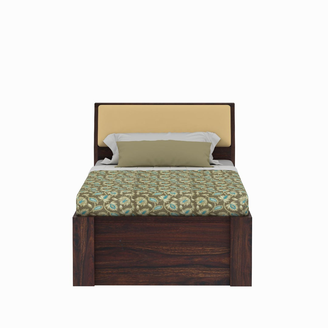 Ainhoa Solid Sheesham Wood Single Bed Without Storage (Walnut Finish)