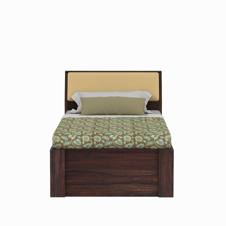 Ainhoa Solid Sheesham Wood Single Bed Without Storage (Walnut Finish)