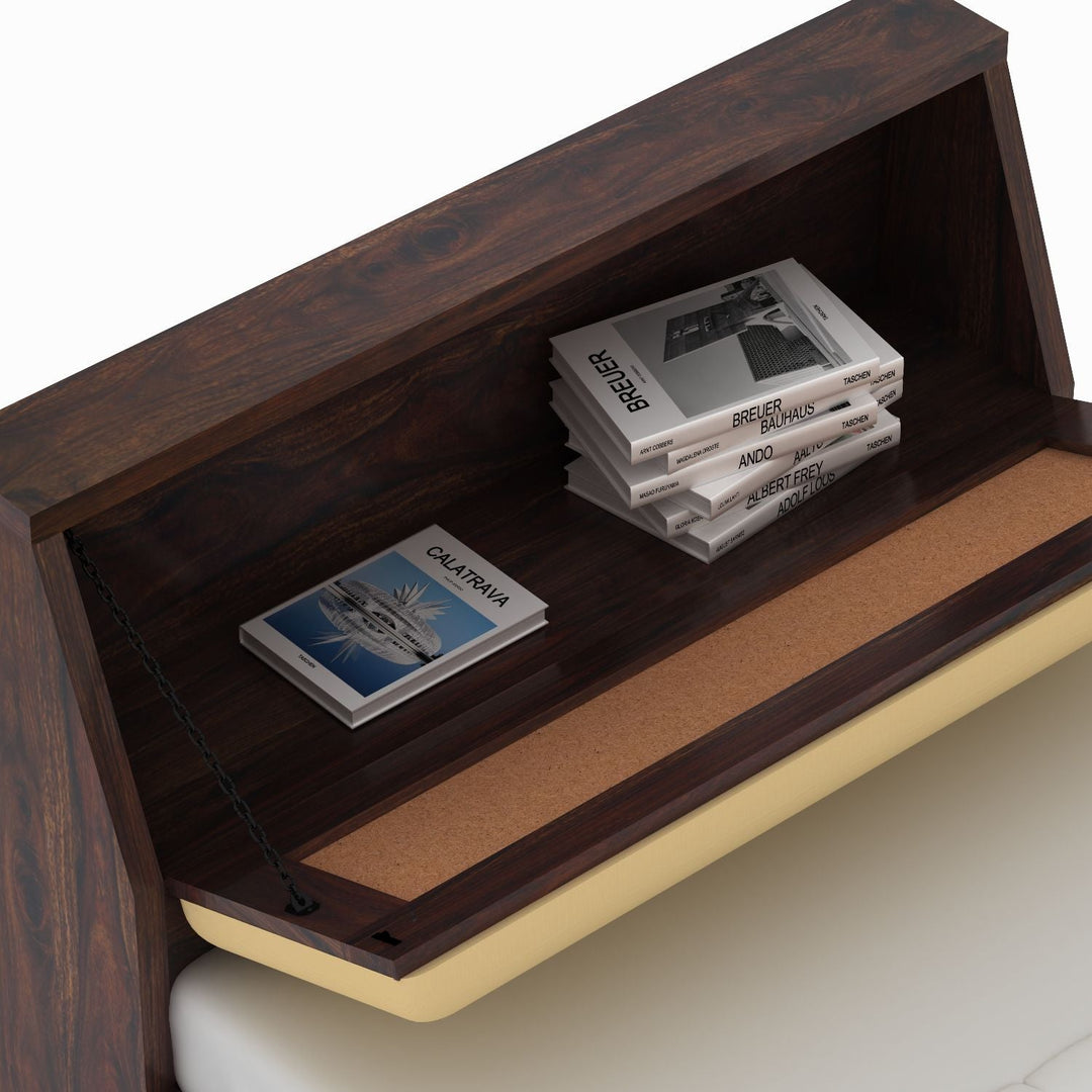 Ainhoa Solid Sheesham Wood Single Bed Without Storage (Walnut Finish)