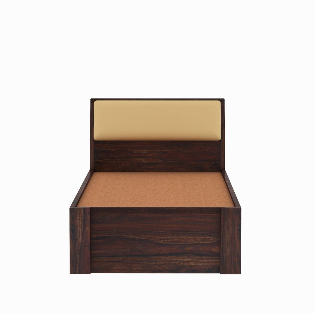 Ainhoa Solid Sheesham Wood Single Bed Without Storage (Walnut Finish)