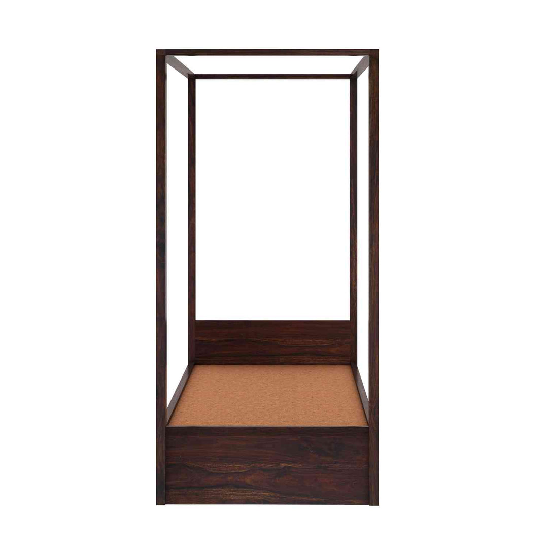 Fabiola Solid Sheesham Wood Single Bed With Box Storage (Walnut Finish)