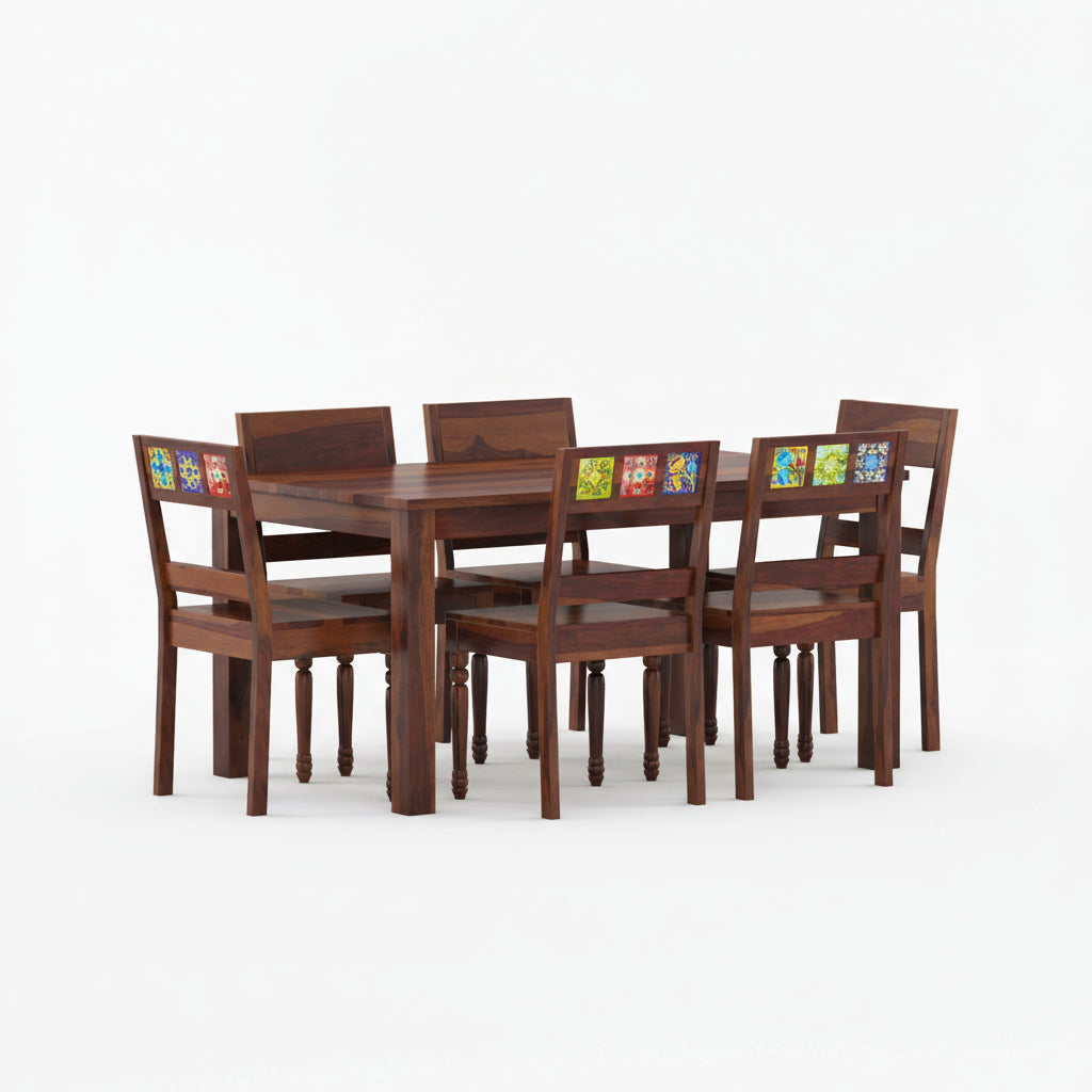 Camila Sheesham Wood Dining Table Set