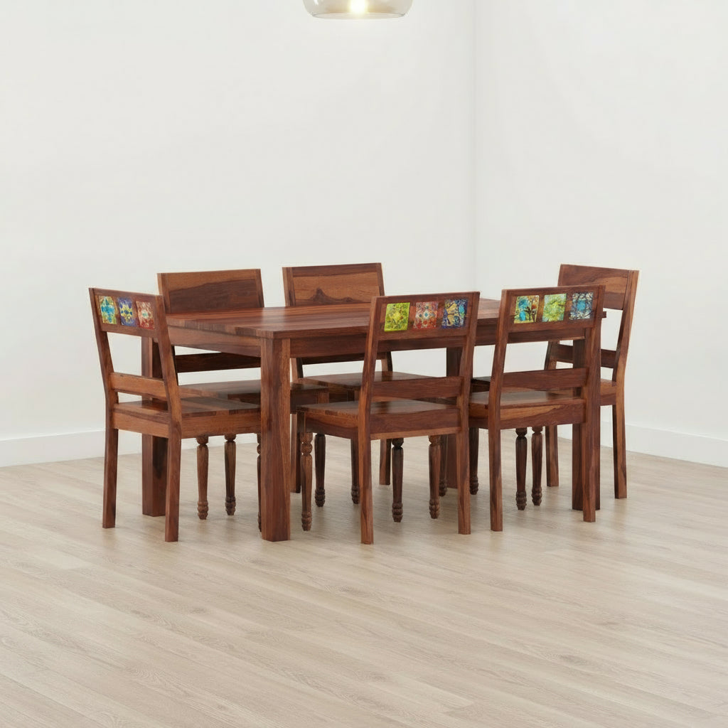 Camila Sheesham Wood Dining Table Set