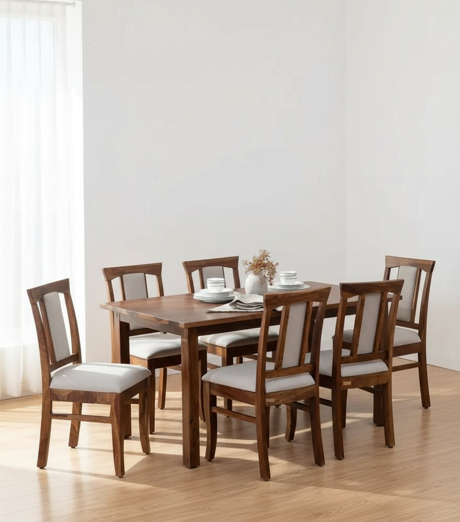 Aurora Sheesham Wood 6 Seater Dining Set Dining Set