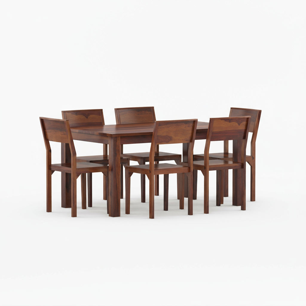 Claudia Sheesham Wood Dining Table Set