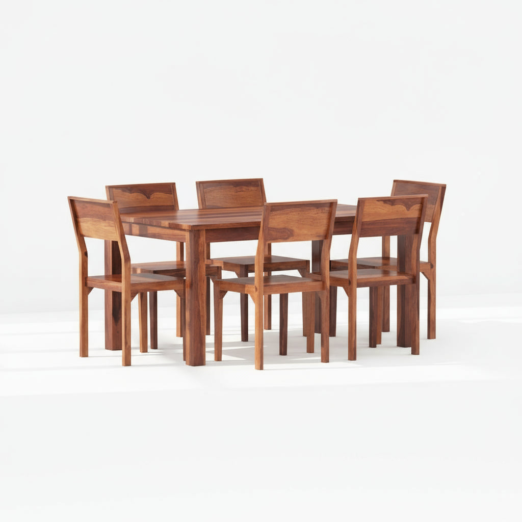 Claudia Sheesham Wood Dining Table Set