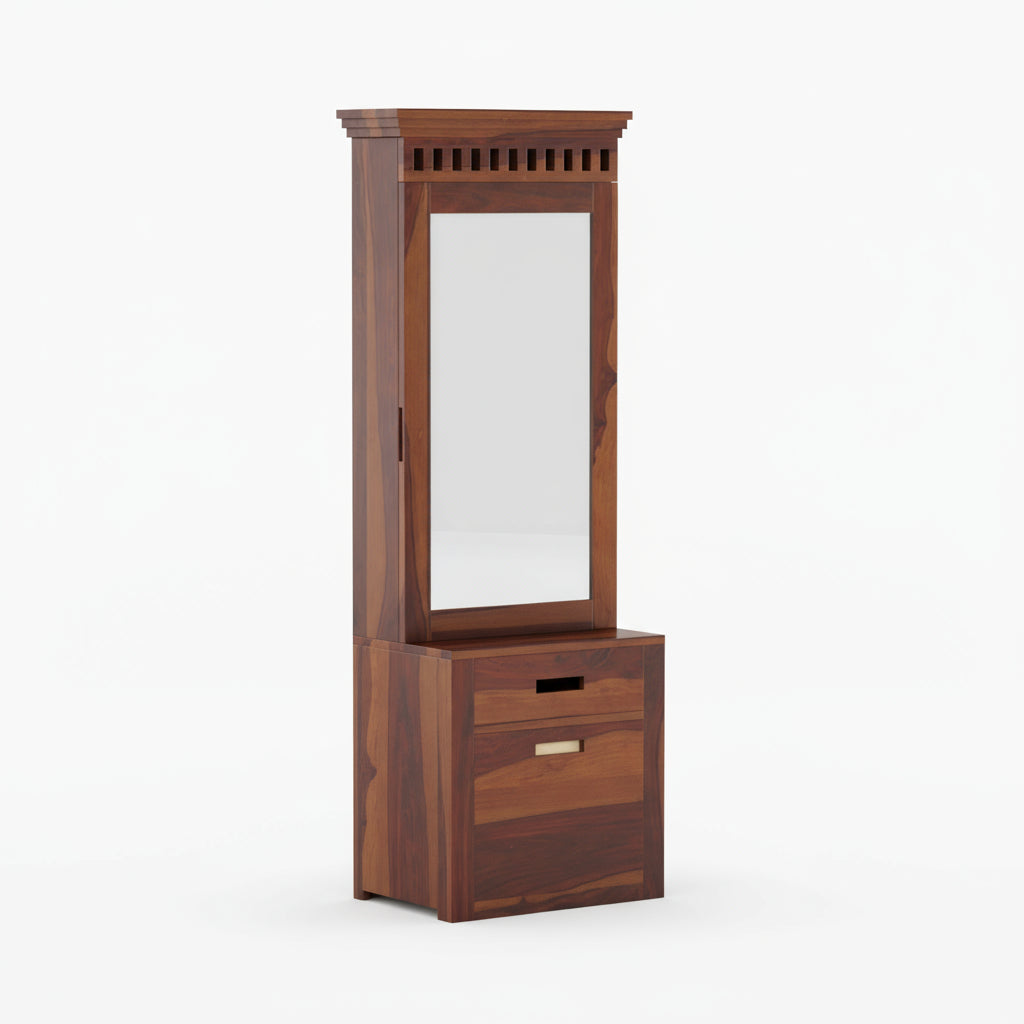 Fernanda sheesham wood dressing table with storage and seating