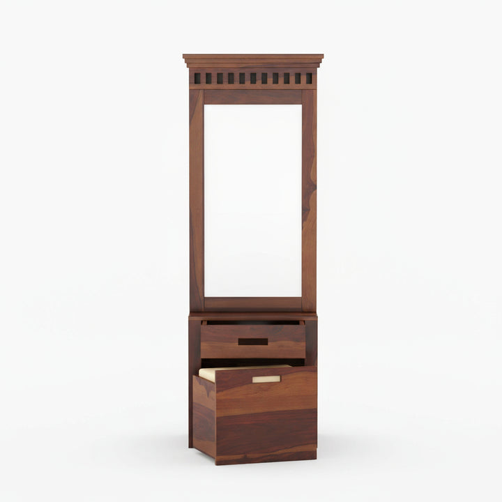 Fernanda sheesham wood dressing table with storage and seating