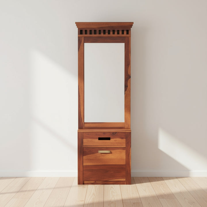 Fernanda sheesham wood dressing table with storage and seating