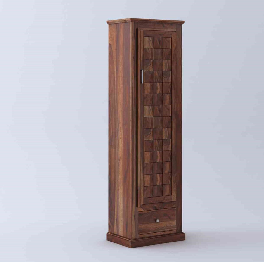 Natalia single door sheesham wood wardrobe