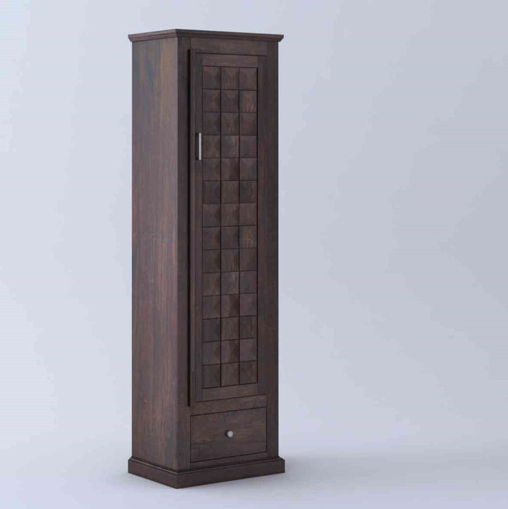 Natalia single door sheesham wood wardrobe