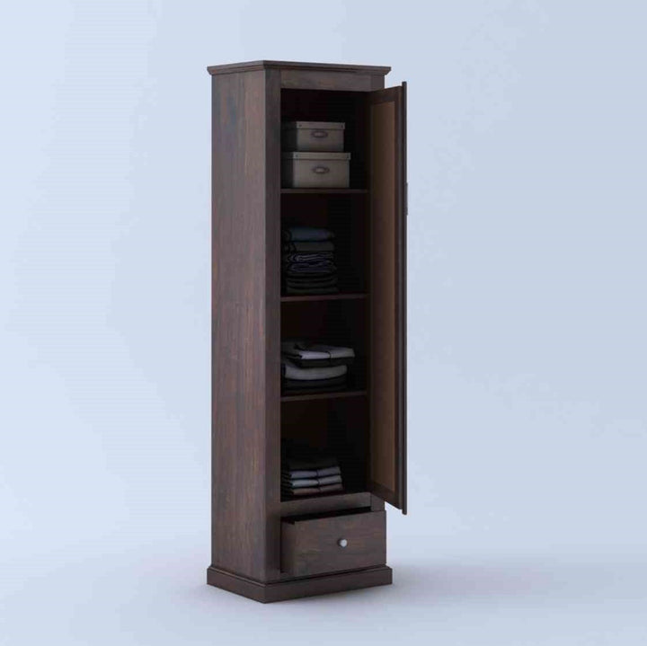 Natalia single door sheesham wood wardrobe