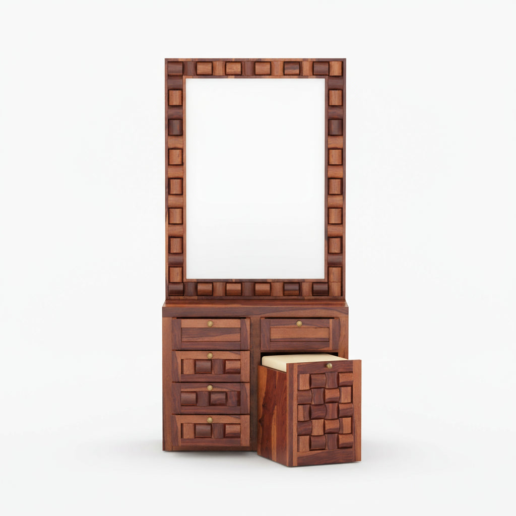 Ivanna sheesham wood dressing table with sitting