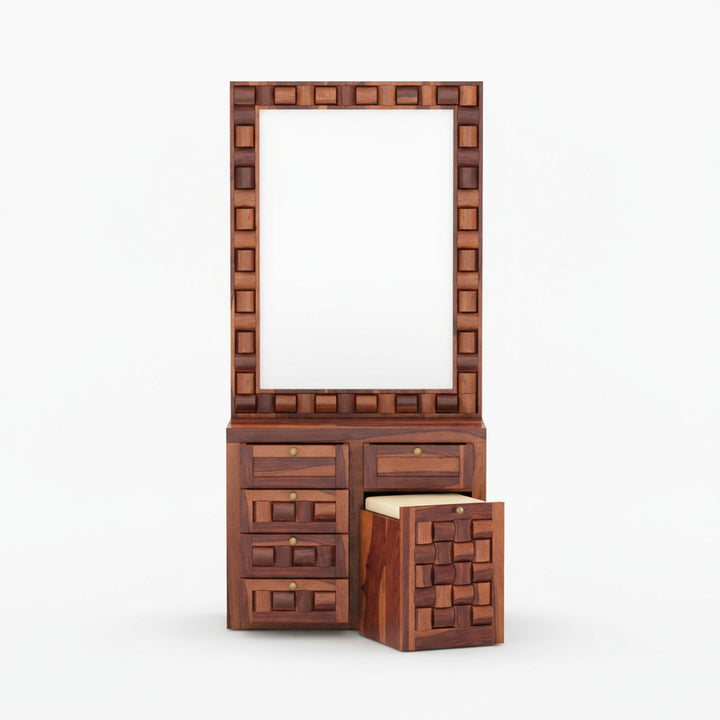 Ivanna sheesham wood dressing table with sitting