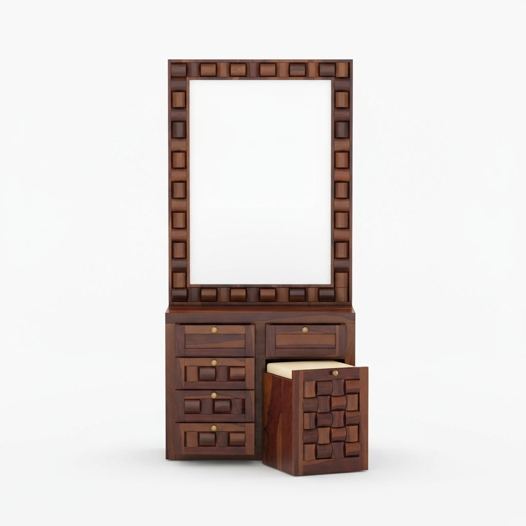 Ivanna sheesham wood dressing table with sitting