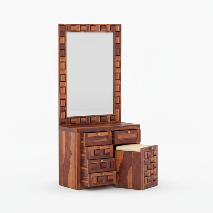 Ivanna sheesham wood dressing table with sitting