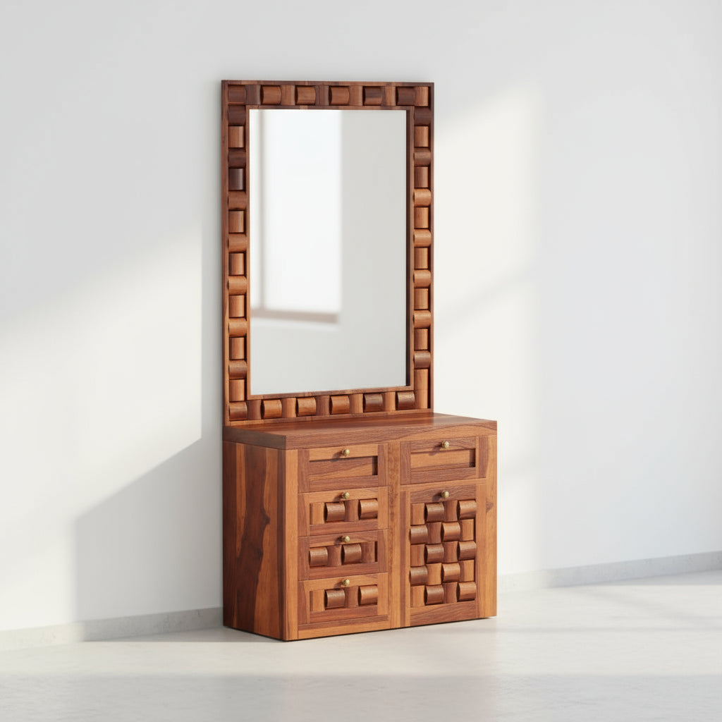 Ivanna sheesham wood dressing table with sitting