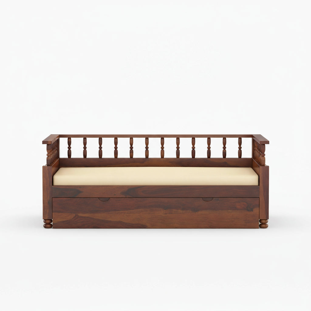Jimena solid sheesham wood 3 seater with storage