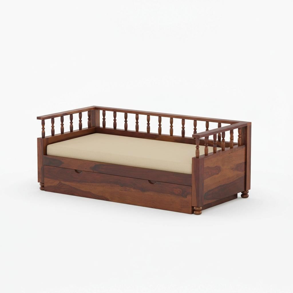 Jimena solid sheesham wood 3 seater with storage