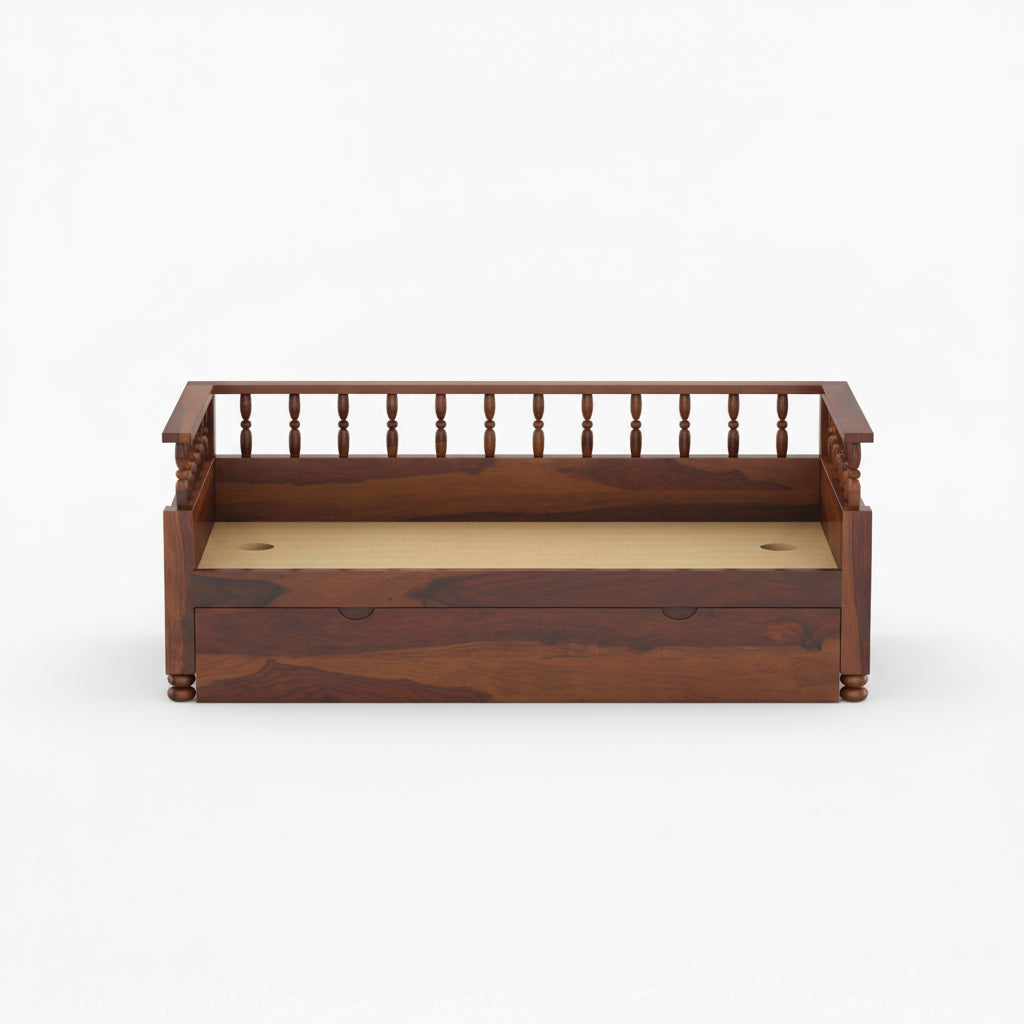 Jimena solid sheesham wood 3 seater with storage