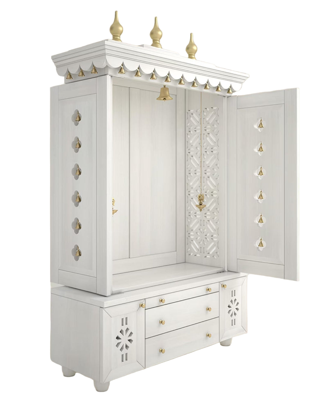 Marina Large Handcrafted Pooja Mandir for Home | Wooden Home Temple