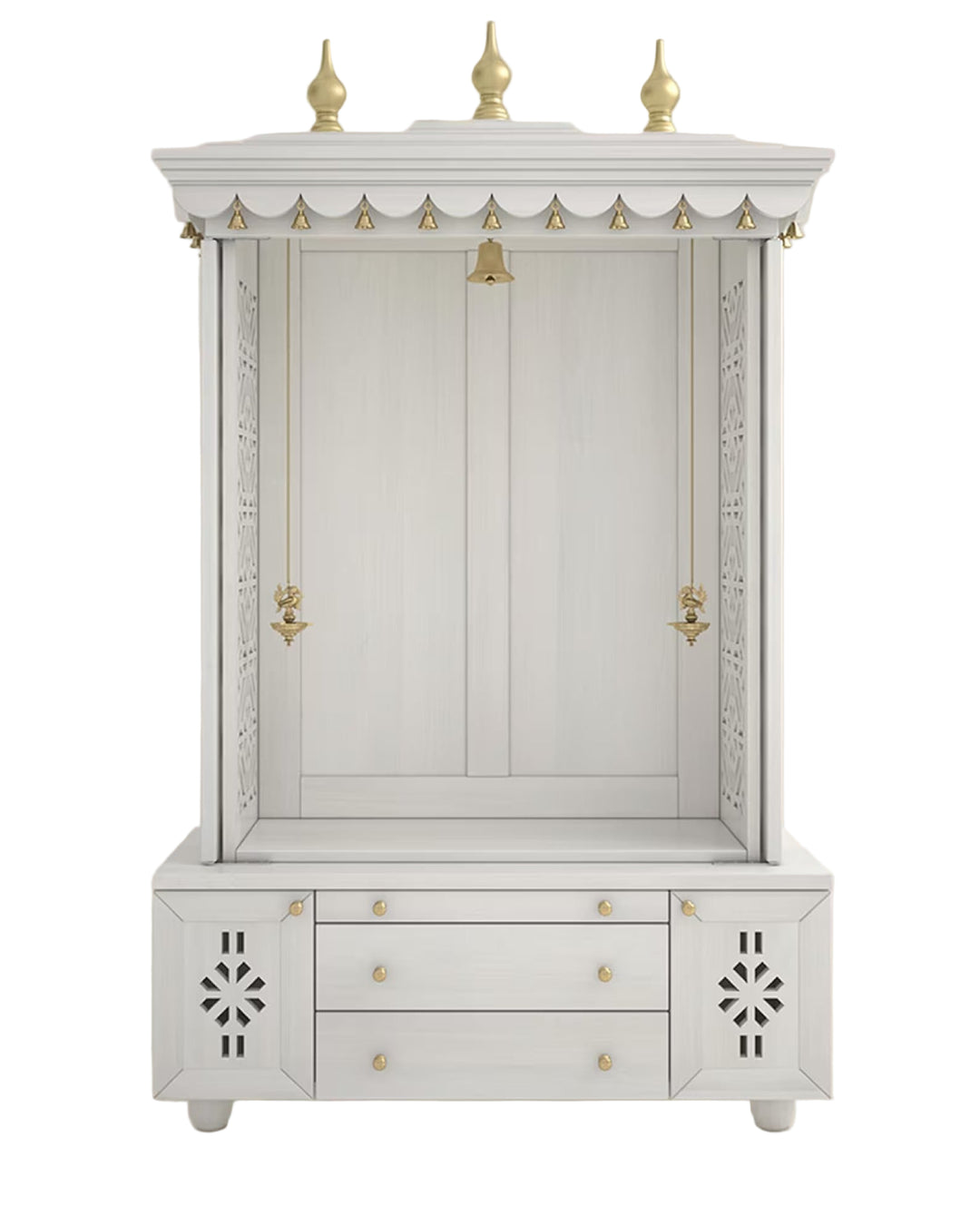 Marina Large Handcrafted Pooja Mandir for Home | Wooden Home Temple