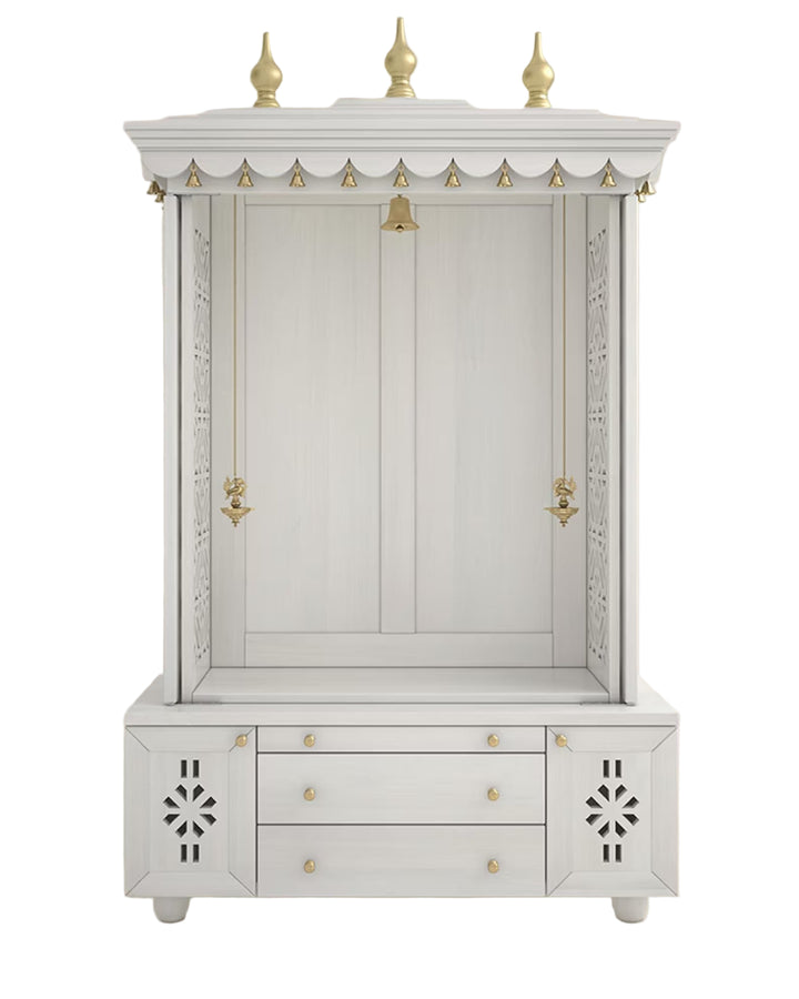 Marina Large Handcrafted Pooja Mandir for Home | Wooden Home Temple