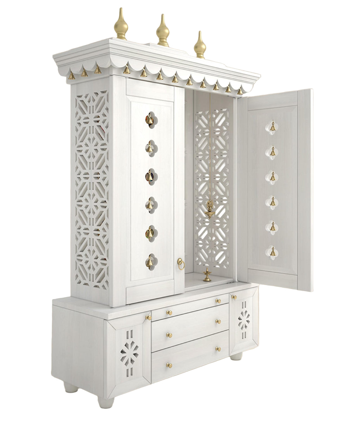 Marina Large Handcrafted Pooja Mandir for Home | Wooden Home Temple