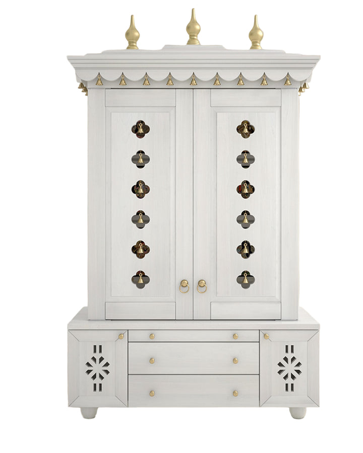 Marina Large Handcrafted Pooja Mandir for Home | Wooden Home Temple