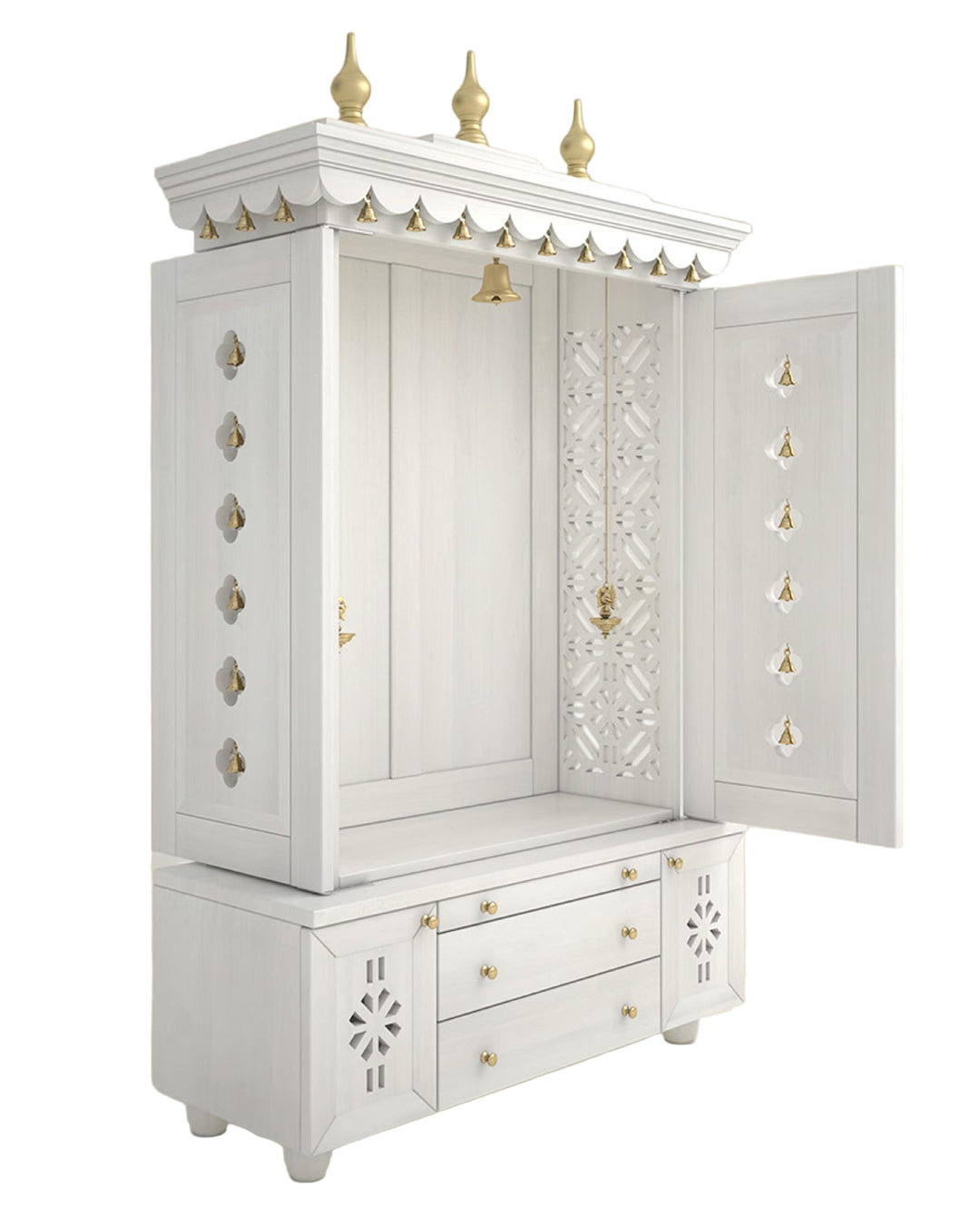 Marina Large Handcrafted Pooja Mandir for Home | Wooden Home Temple