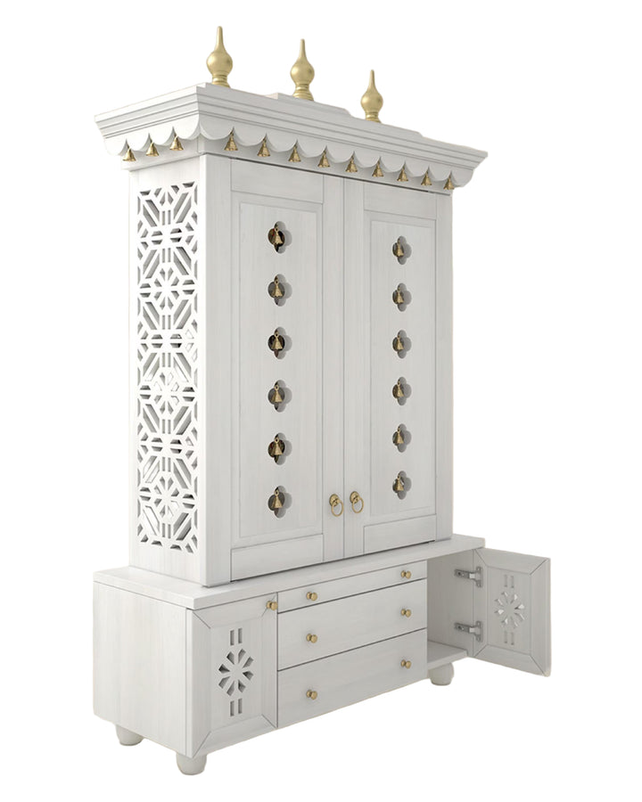 Marina Large Handcrafted Pooja Mandir for Home | Wooden Home Temple
