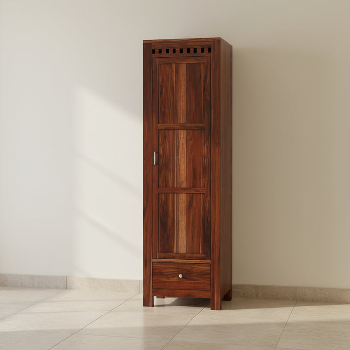 Miranda single door sheesham wood wardrobe