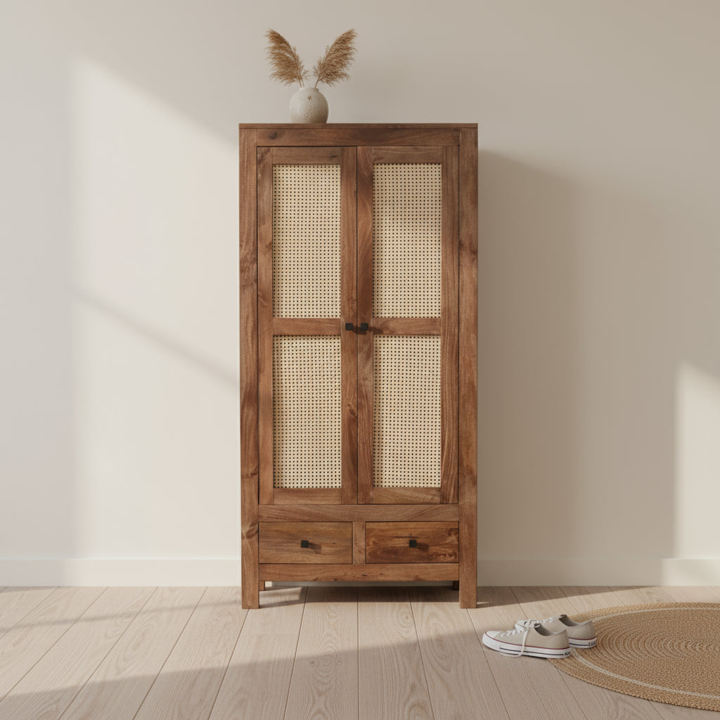 Nieves 2 door Sheesham wood wardrobe