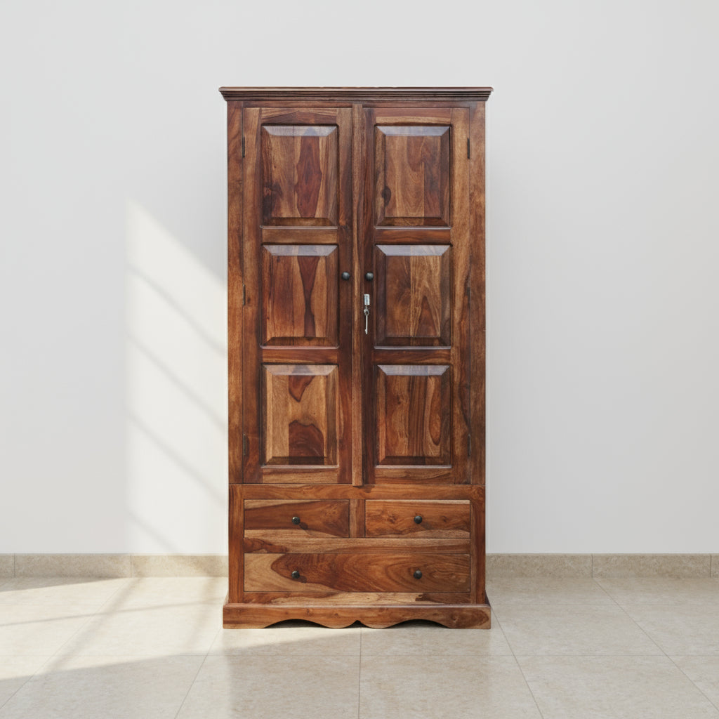 Paula 2 door sheesham wood wardrobe