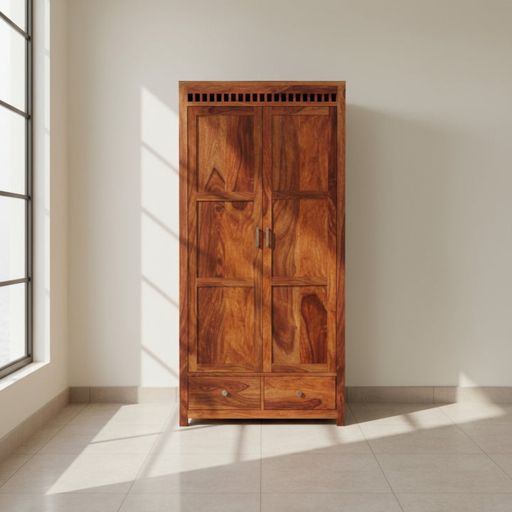 Pilar 2 door sheesham wood wardrobe