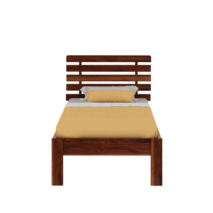Diamantina Solid Sheesham Wood Single Bed Without Storage (Natural Finish)