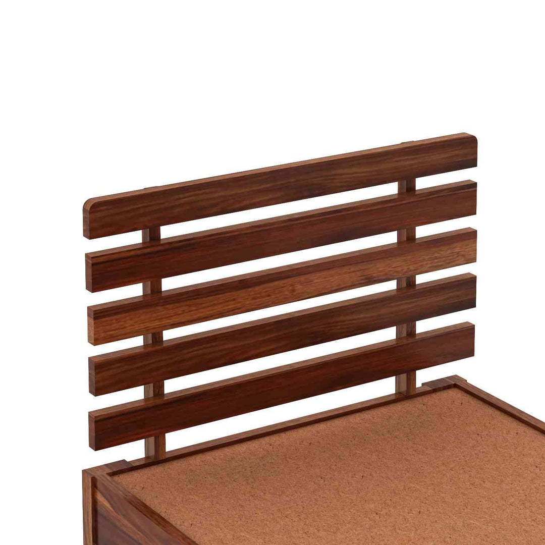 Diamantina Solid Sheesham Wood Single Bed Without Storage (Natural Finish)