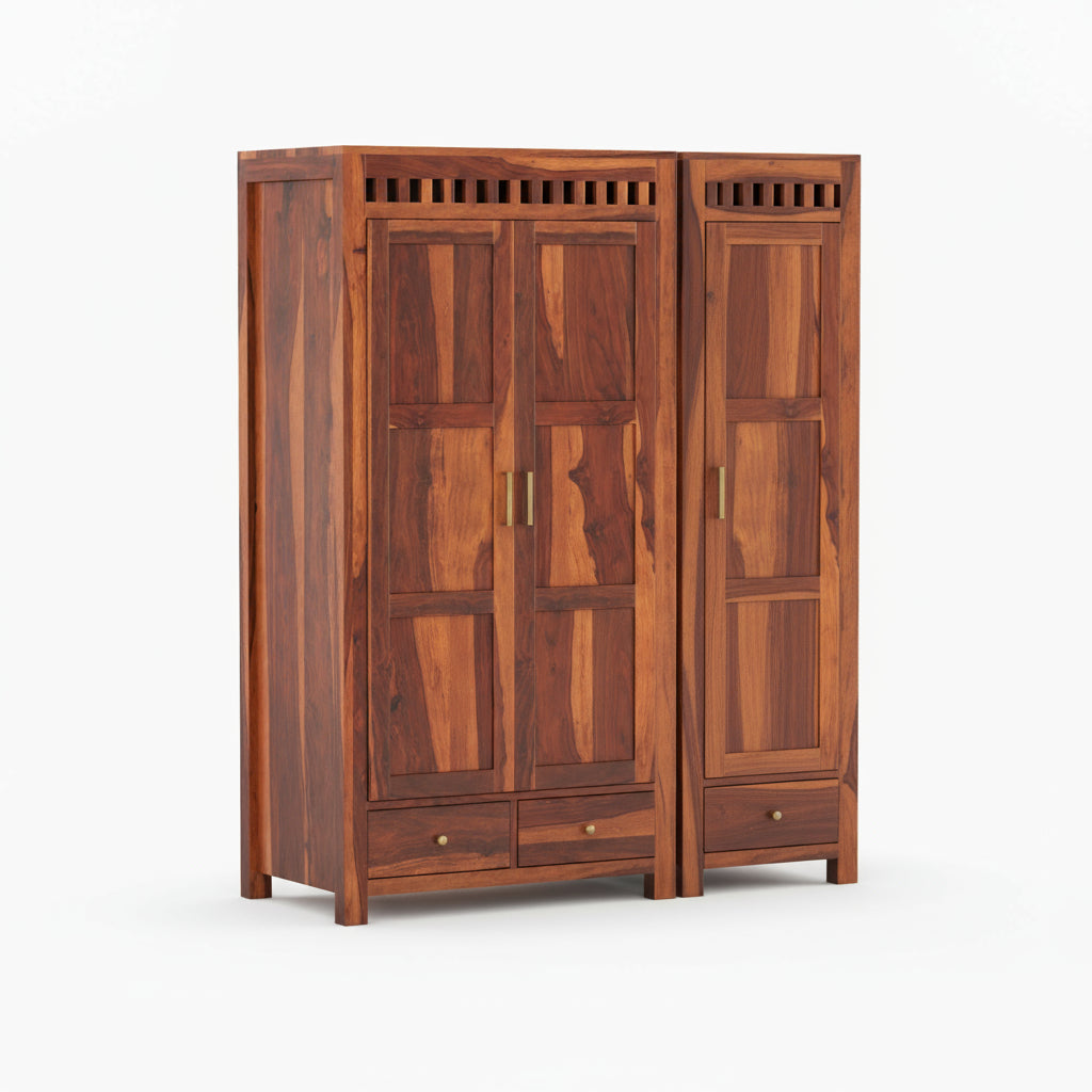 Sara sheesham wood 3 door wardrobe
