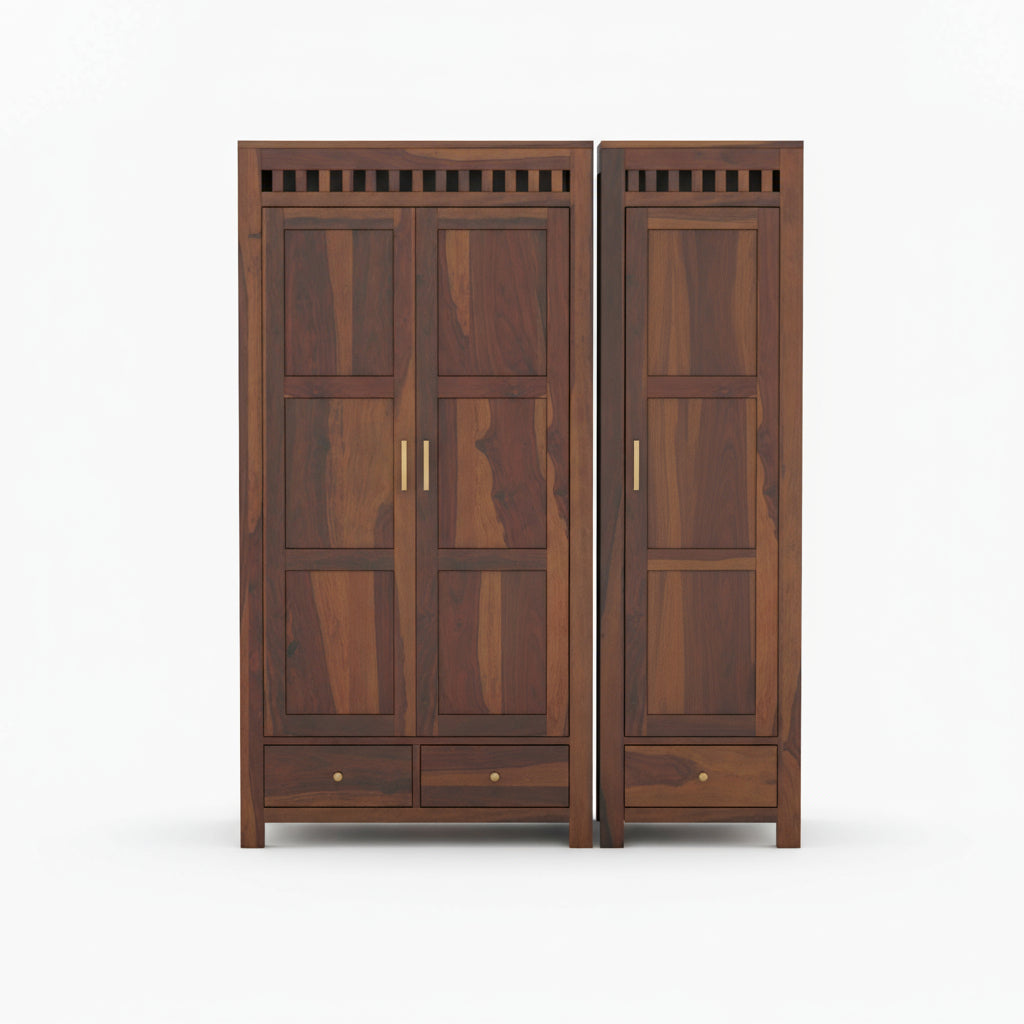 Sara sheesham wood 3 door wardrobe