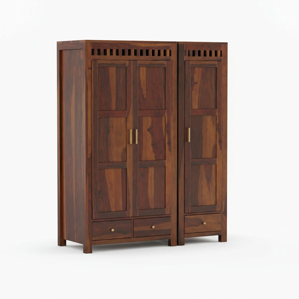 Sara sheesham wood 3 door wardrobe