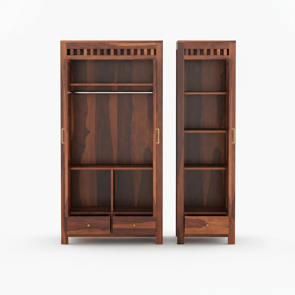 Sara sheesham wood 3 door wardrobe
