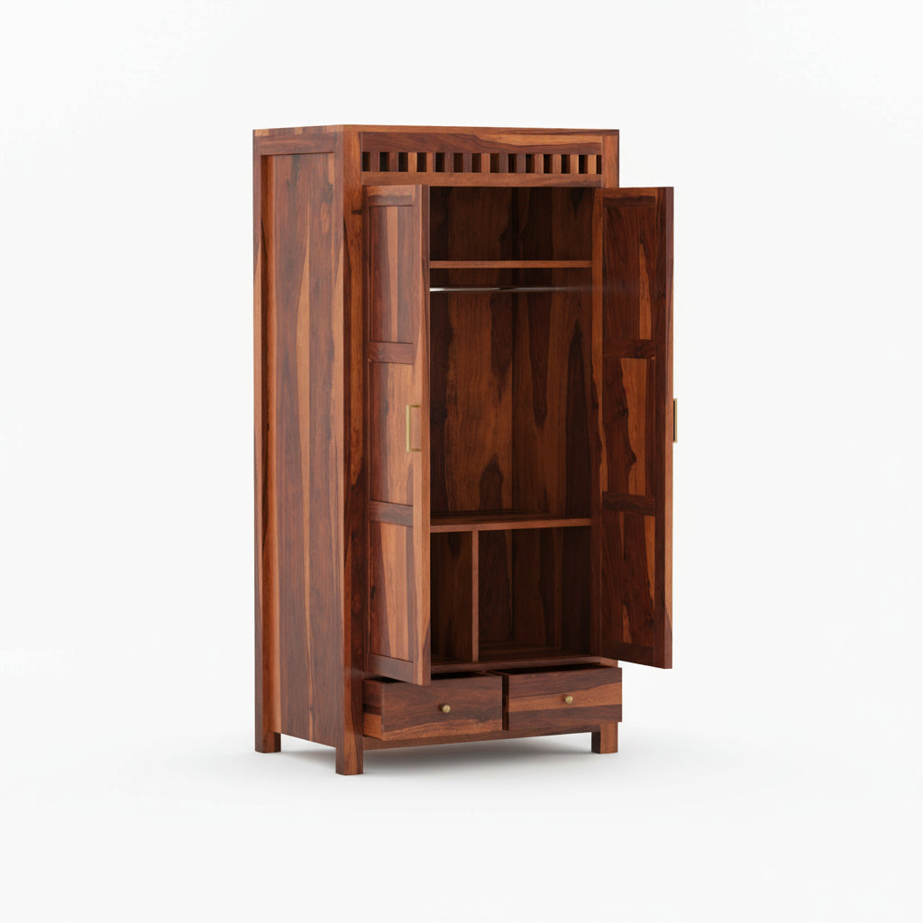 Sara sheesham wood 3 door wardrobe